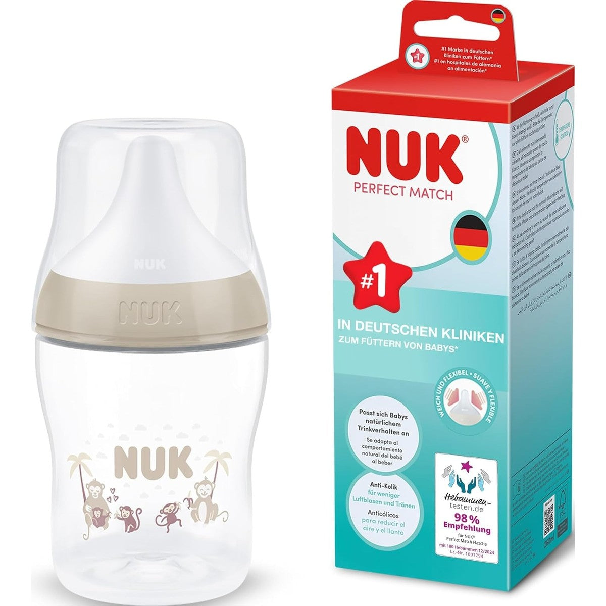 NUK Perfect Match babyfles 0+ maanden 150 ml, 1 stuk – NUK