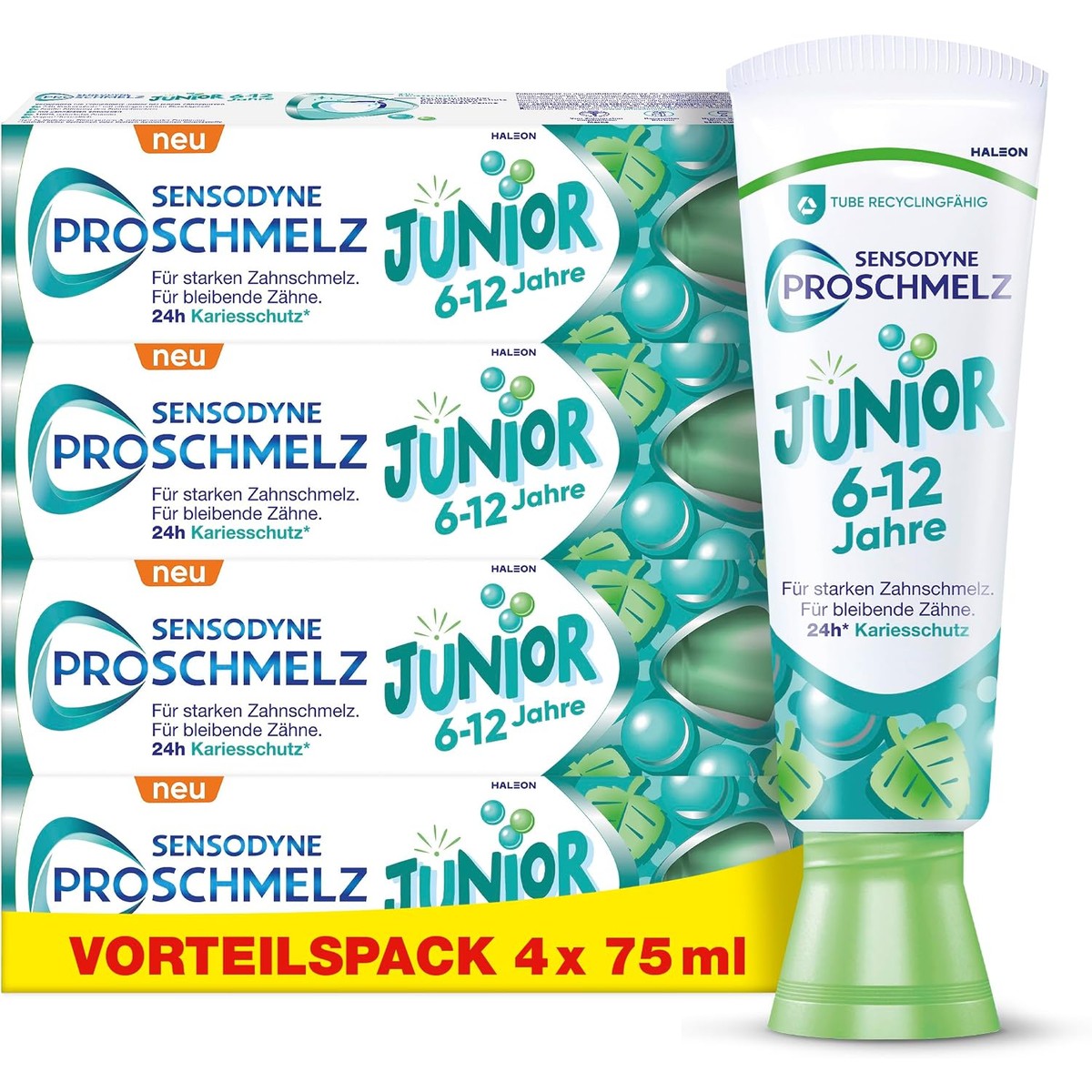 Sensodyne PROSCHMELZ Junior tandpasta 6-12 jaar 4 x 75 ml – Sensodyne