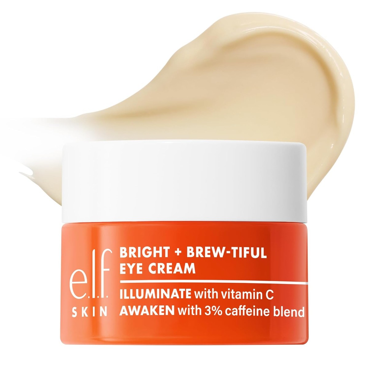 e.l.f. Skin Bright + Brew-tiful Eye Cream Mini, verlicht het uiterlijk van donkere kringen onder de ogen en vermindert zwellingen, veganistisch en dierproefvrij – e.l.f.