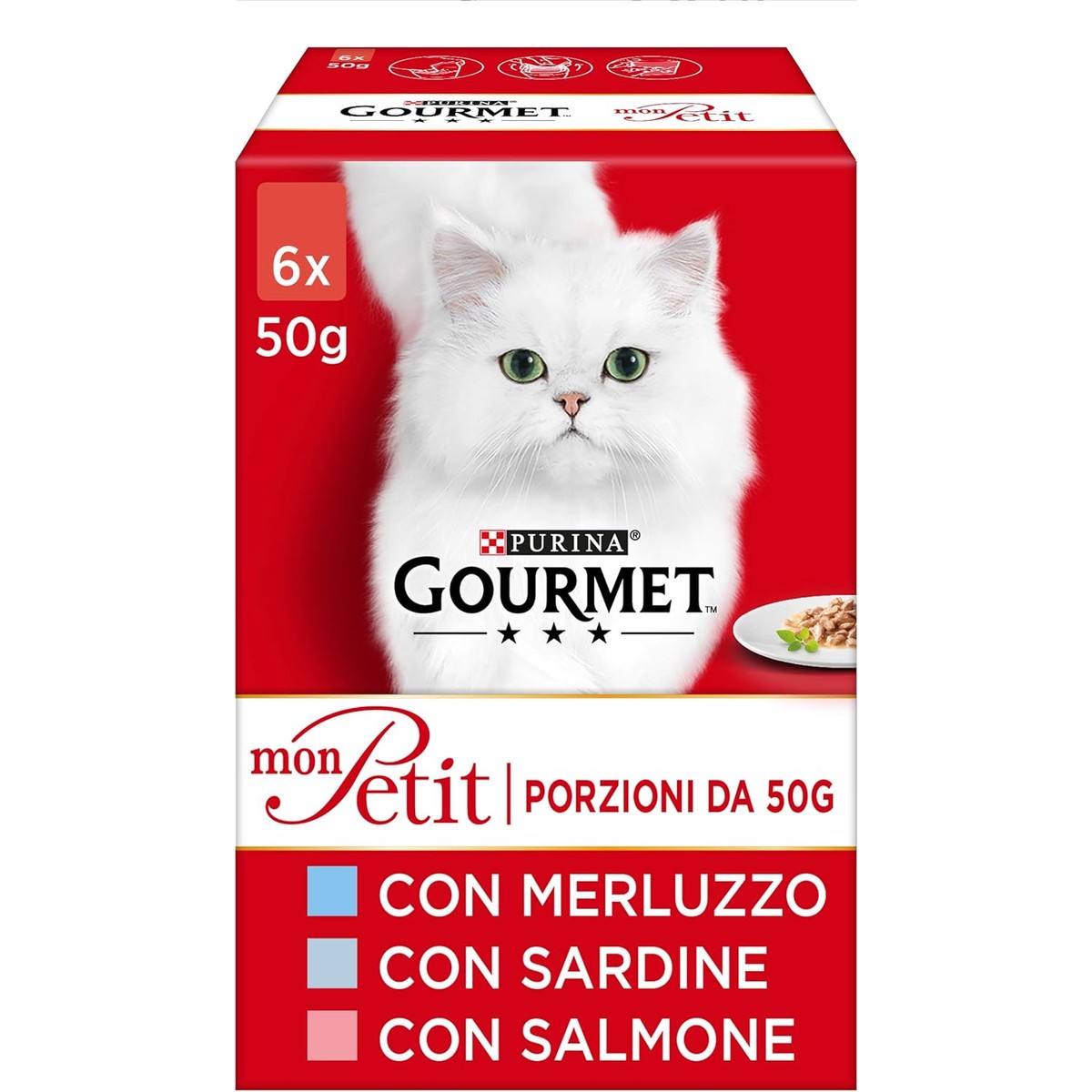 Purina Gourmet Mon Petit natvoer kattenvoer Sardine & Zalm 48 x 50 g