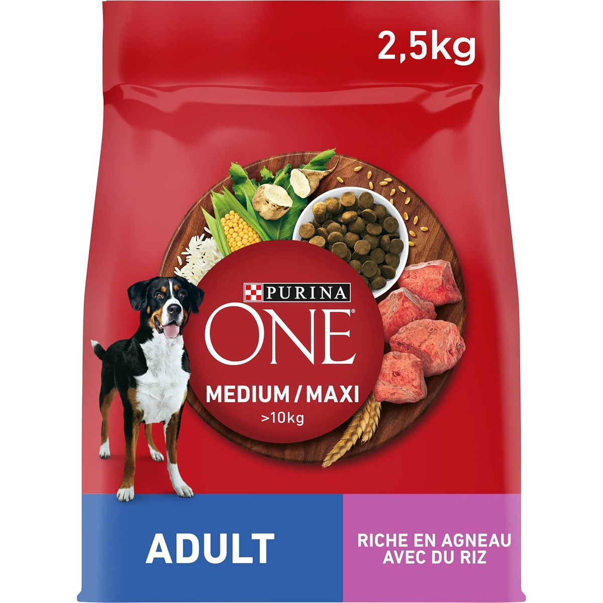 PURINA ONE Medium/Maxi Adult hondenvoer rundvlees 2,5 kg