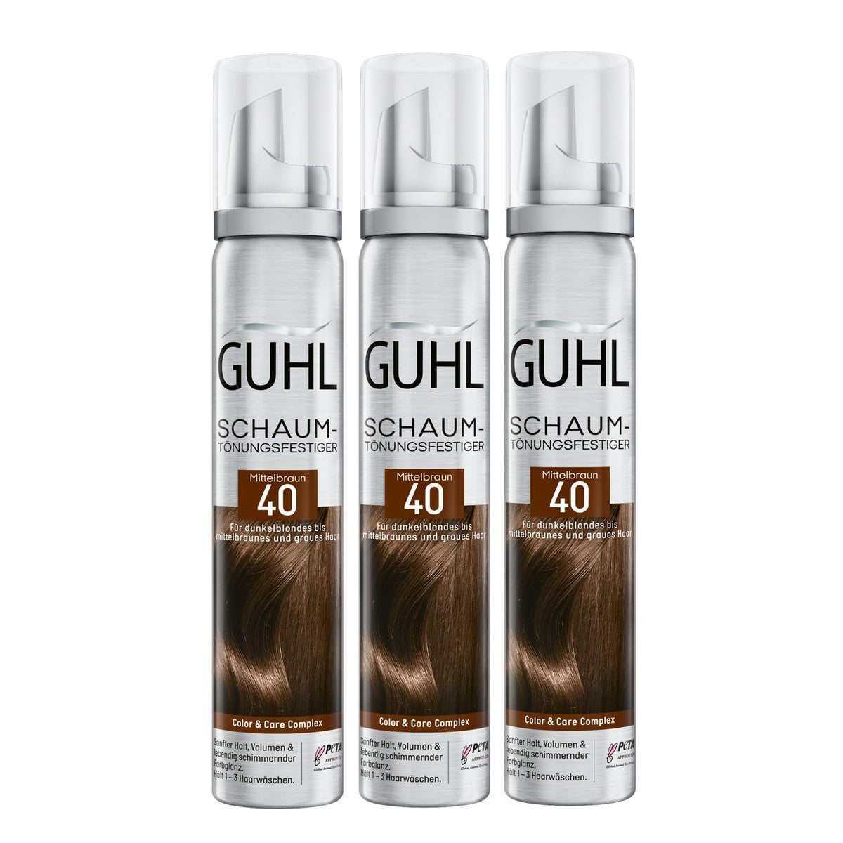 Guhl Schuimkleurvaste voordeelset 3x 100 ml Medium Bruin – Guhl