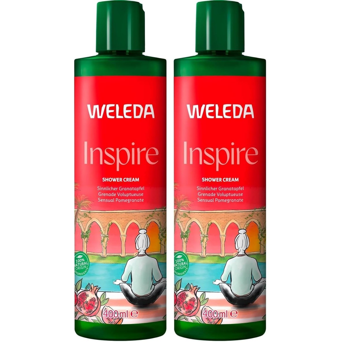 Weleda Bio Inspire XL Douchegel Granaatappel 2 x 400 ml