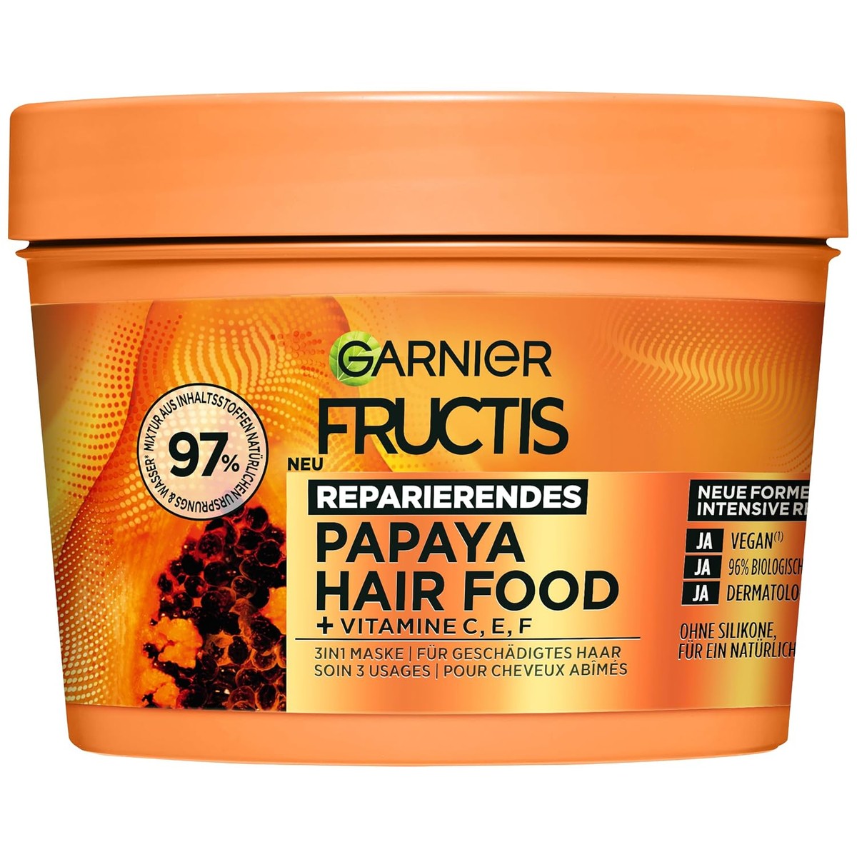 Garnier Fructis Papaya Hair Food 3-in-1 Haarmasker 400 ml – Garnier