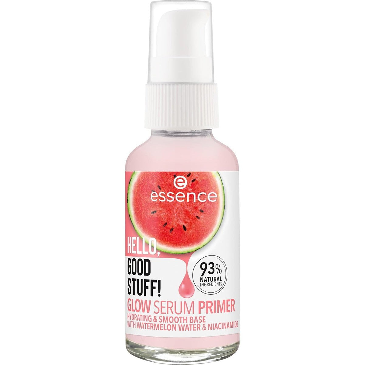 essence HELLO, GOOD STUFF! Glow Serum Primer, gezichtsserum, transparant, hydraterend, gladmakend, verzorgend, veganistisch, zonder alcohol, zonder parabenen, zonder microplastic deeltjes, per stuk | Hydraterend, activerend, polijstend – Essence Cosmetics
