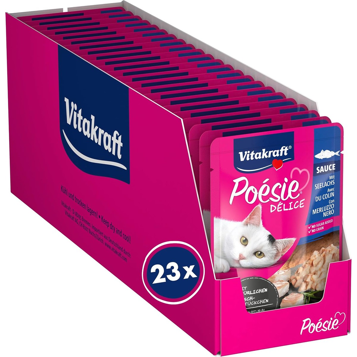 Vitakraft Poésie Deli Sauce natvoer kattenvoer koolvis 23 x 85 g