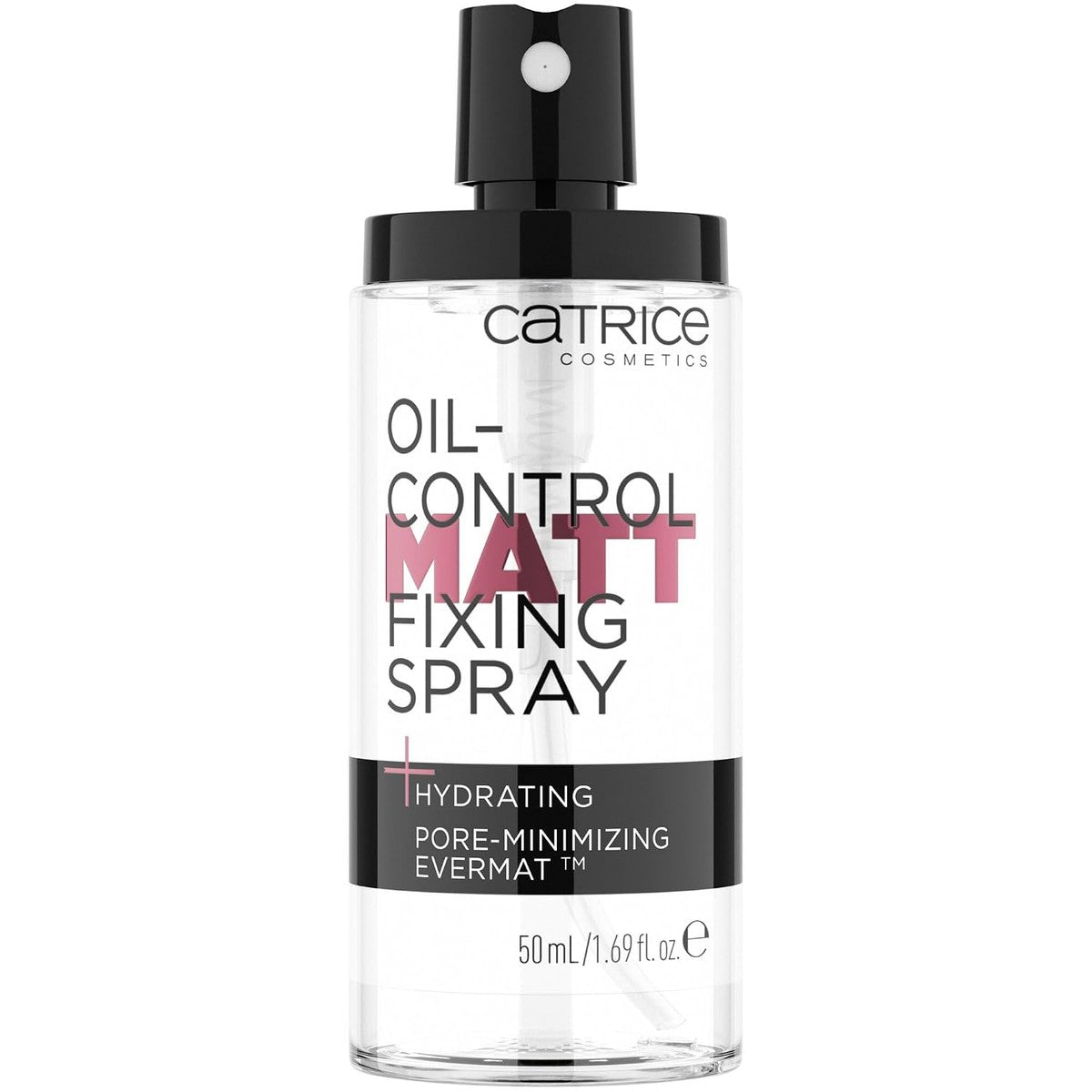 Catrice Oil-Control Matt Fixing Spray, transparant, hydraterend, langdurig, natuurlijk, voor de gevoelige huid, veganistisch, olievrij, zonder parfum, zonder alcohol, 1 stuk (50 ml) – Catrice Cosmetics