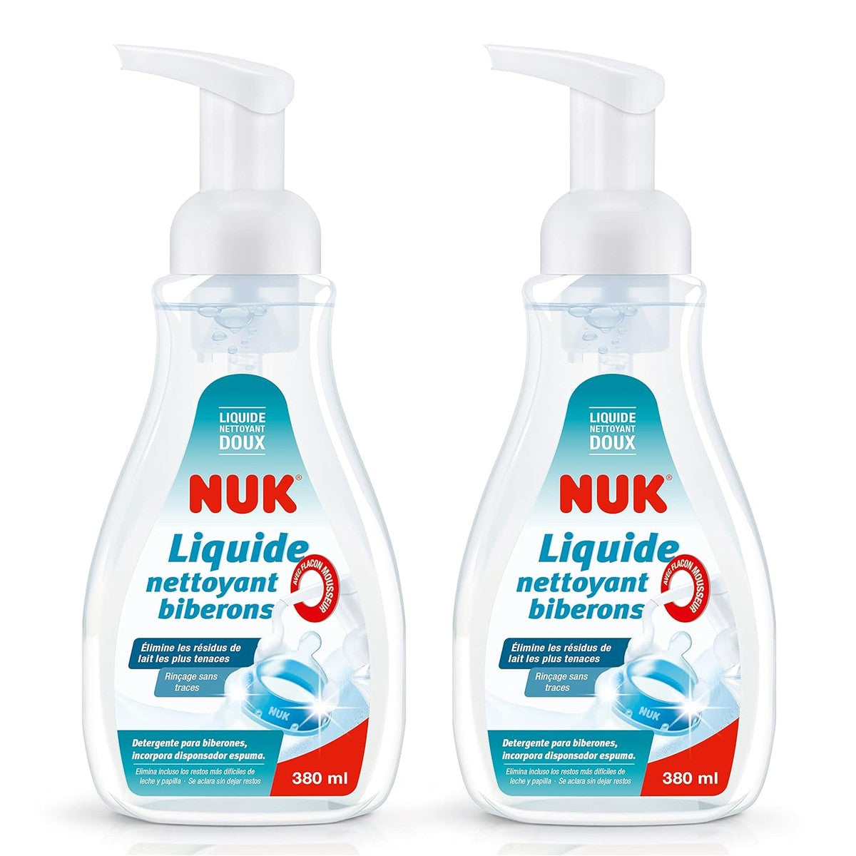 NUK Vloeibare reiniger voor flessen en accessoires, 2 flessen – NUK