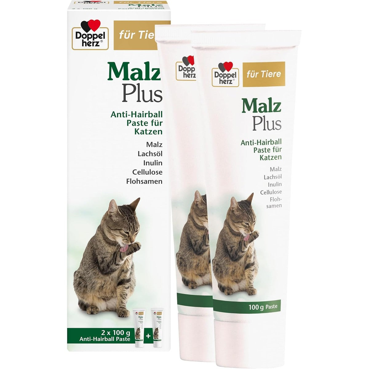 Doppelherz Malz Plus Anti-Hairball-pasta voor katten – Doppelherz