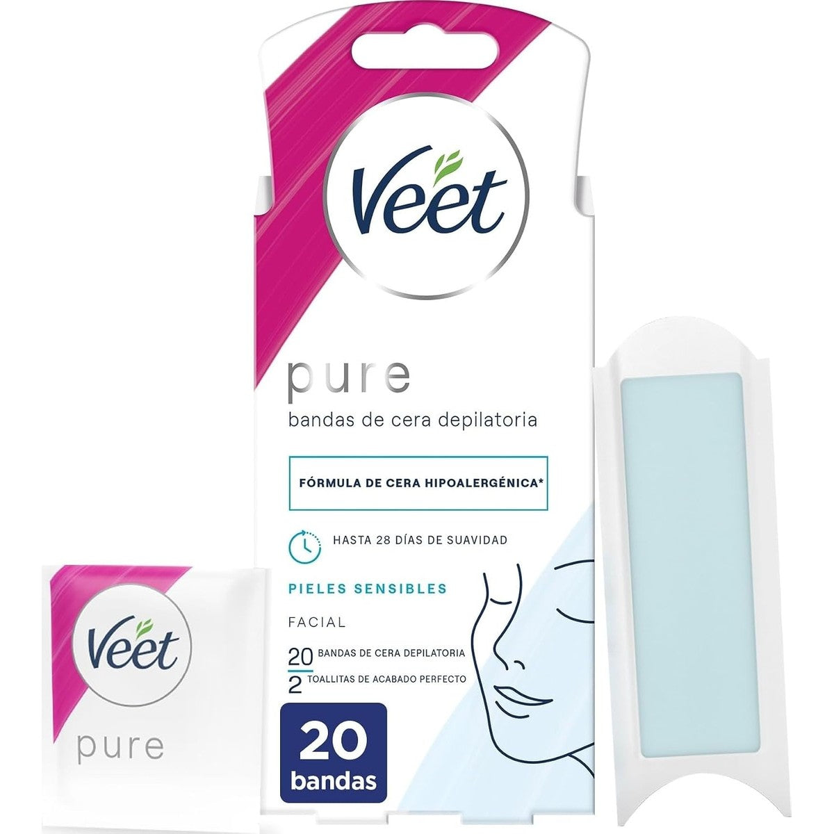 Veet Pure gezichtswaxstrips gevoelige huid 20 u – Veet