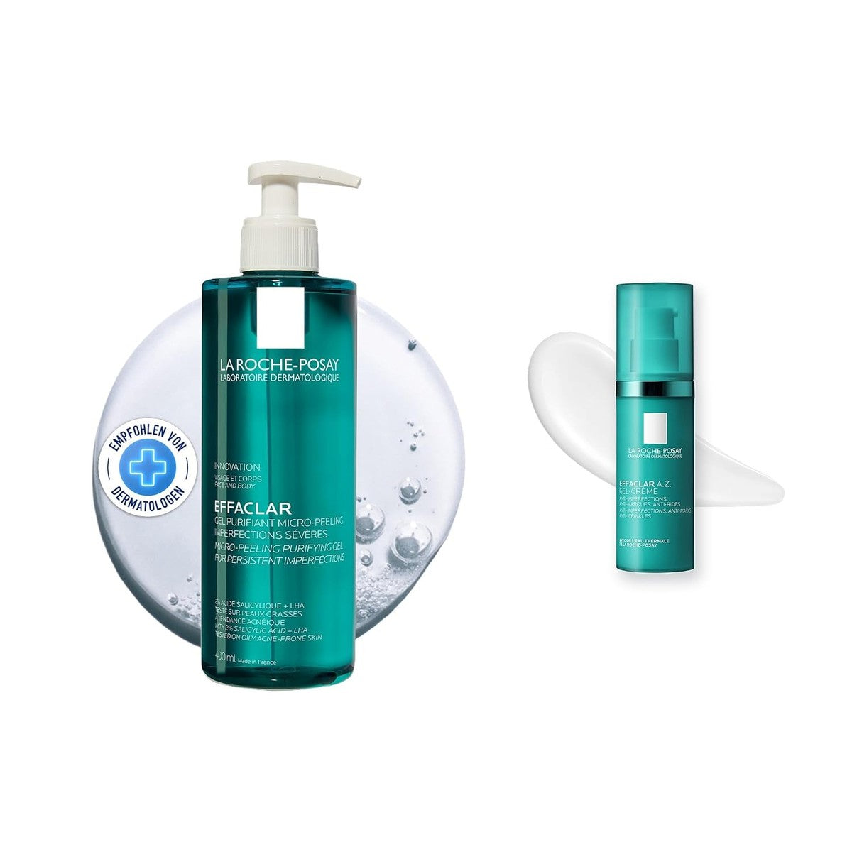 La Roche-Posay Effaclar Set Reinigingsgel & A.Z. Gel Crème 400 ml