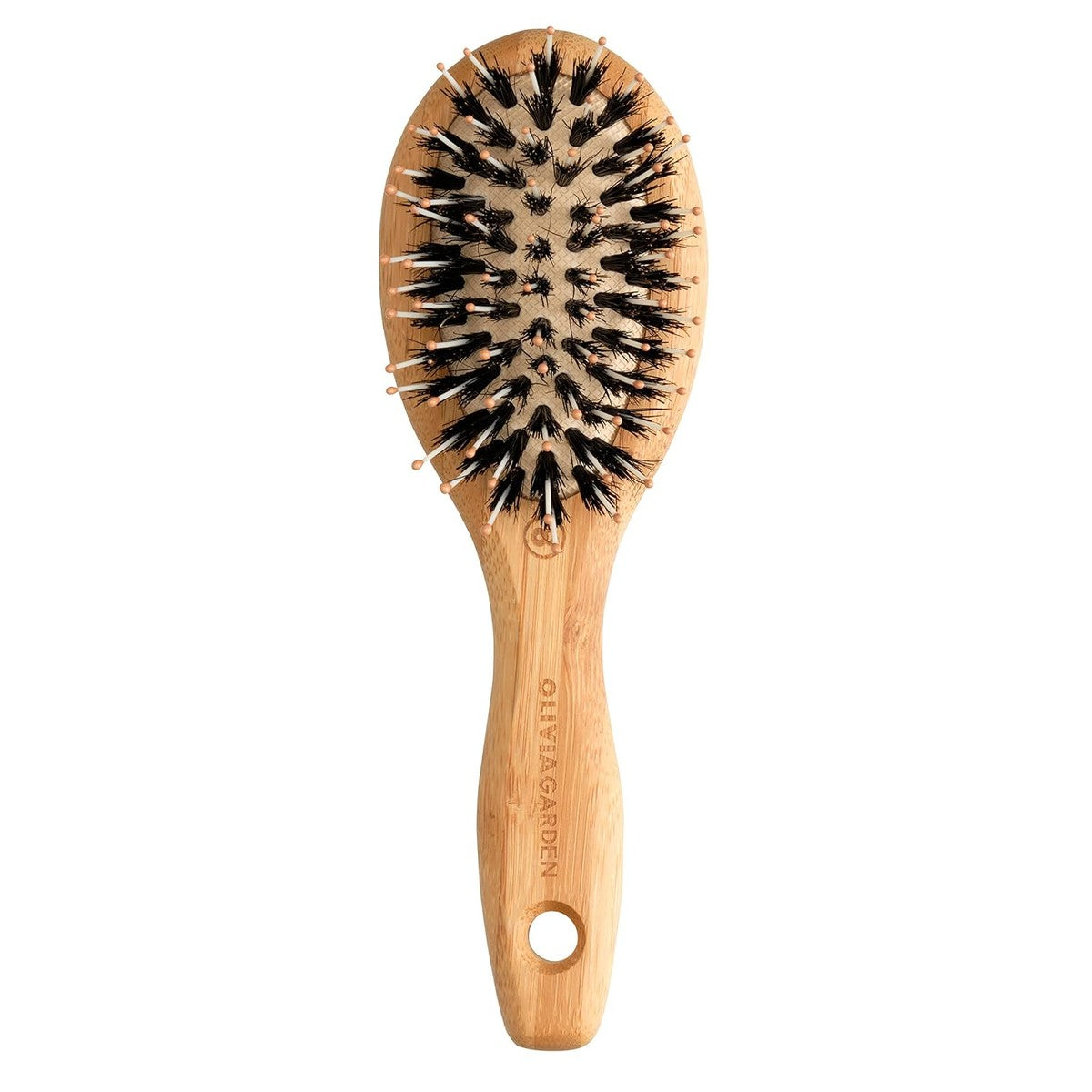 Olivia Garden Bamboo Touch Brush – duurzame bamboe ontwarrende haarborstel, nylon en wildzwijnharen, maat XS