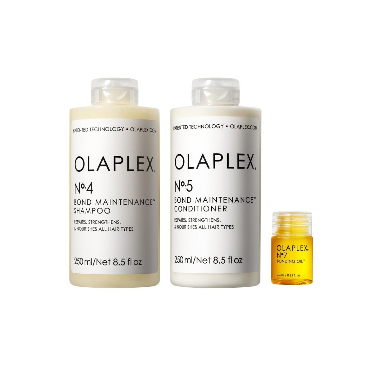 Olaplex Wash and Shine Hair Kit: N°.4, 5, 7 - Shampoo & Conditioner Set | Reinigt, hydrateert & temt kroes tot 72 uur | Bonding Oil voor glans & bescherming