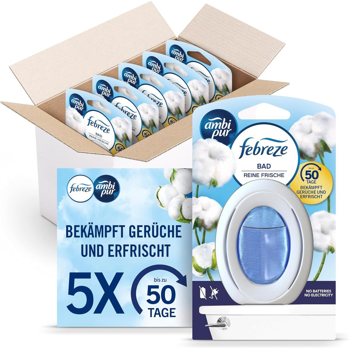 Febreze Bad luchtverfrisser Pure frisheid, 5 stuks – Febreze