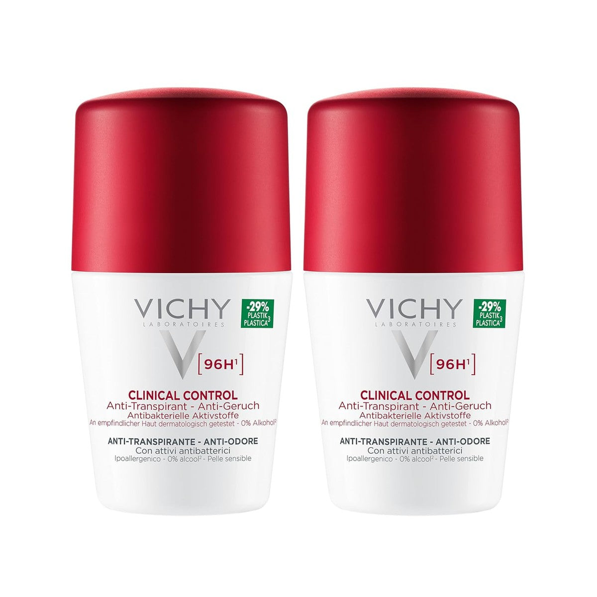 Vichy Clinical Control 96h Deo Roll-on voor Dames 2 x 50 ml