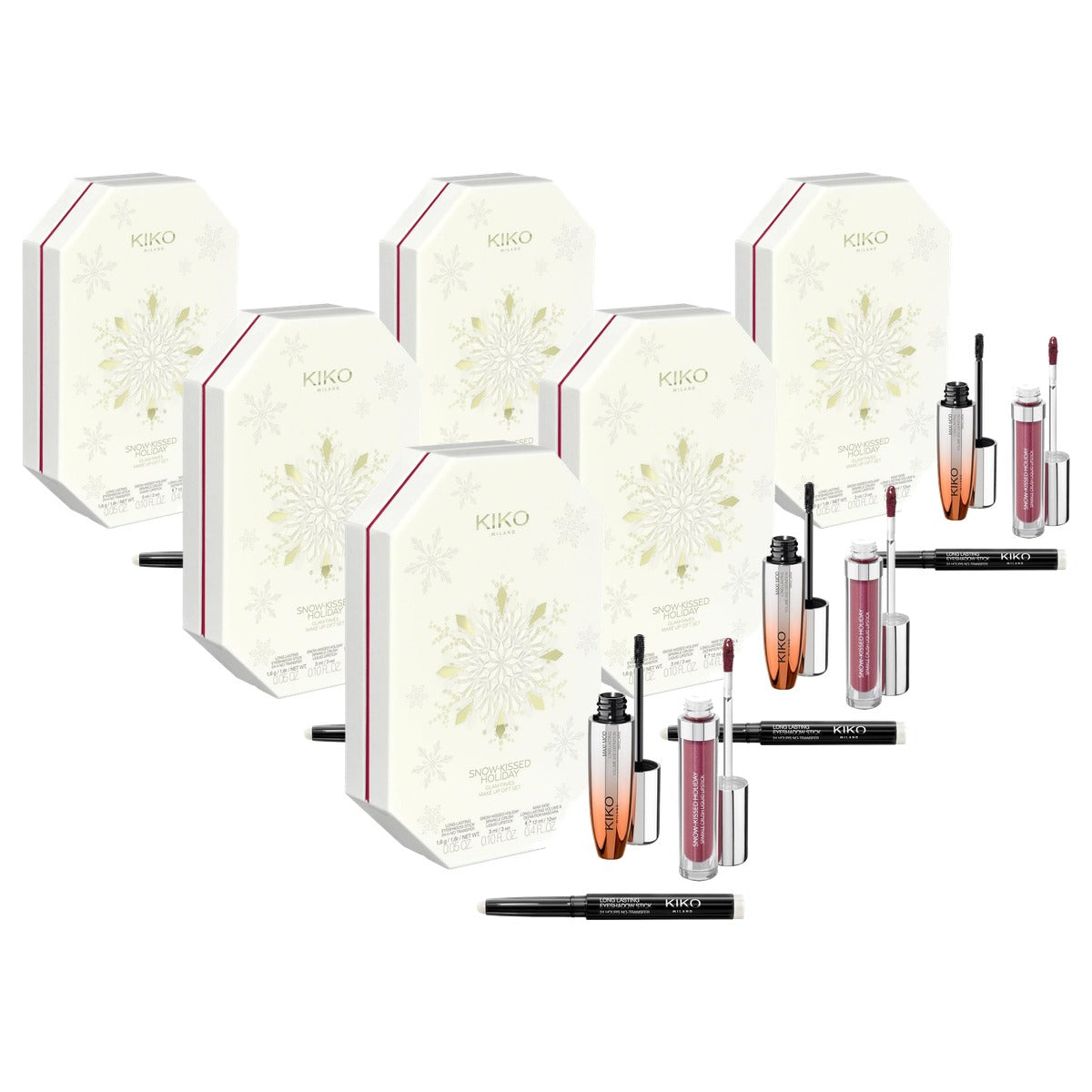 Kiko Milano Snow-Kissed Holiday Glam-Faves Make-upcadeauset - 6-pack