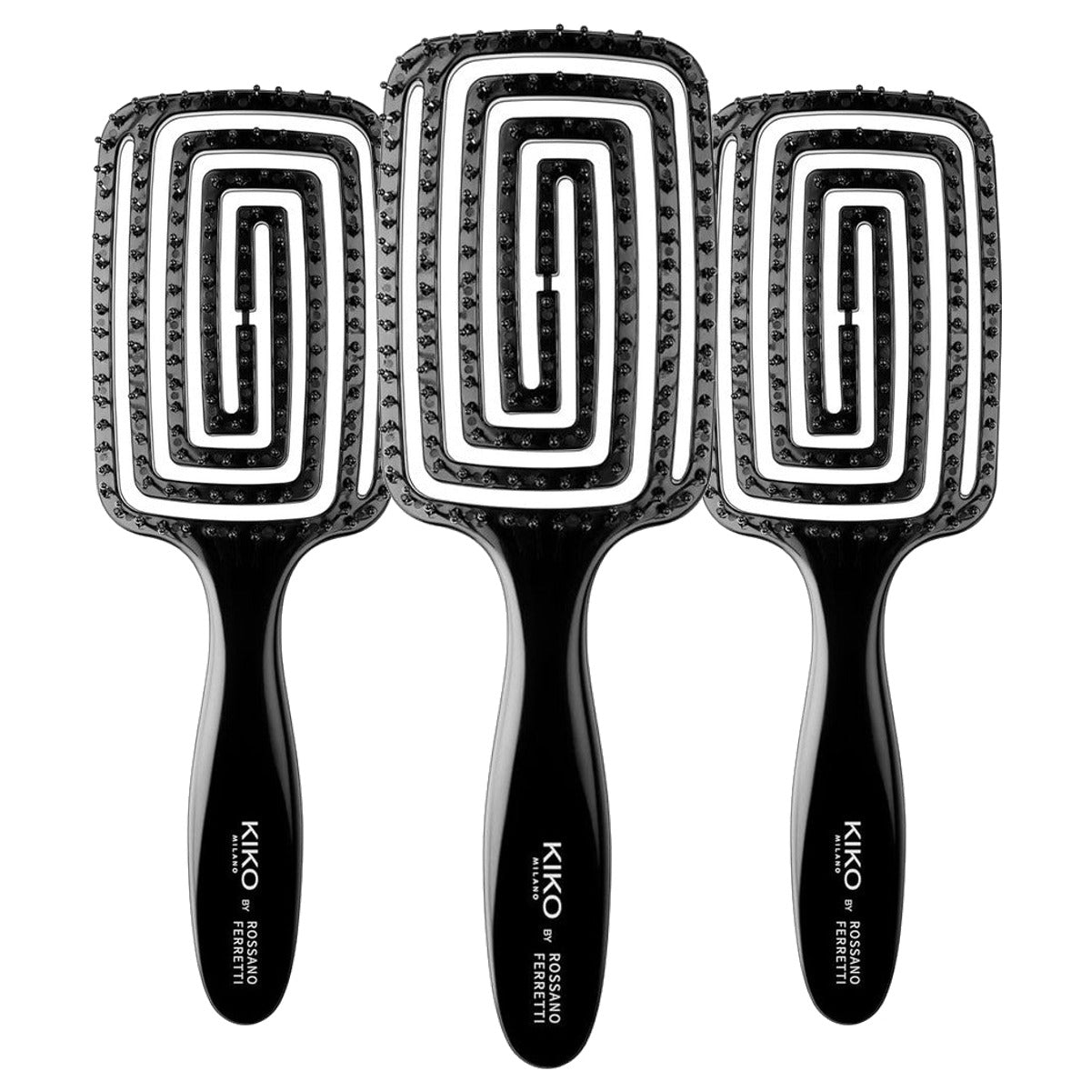 Kiko Milano Frizz-Guard Haarborstel voor Glad Haar - 3-pack