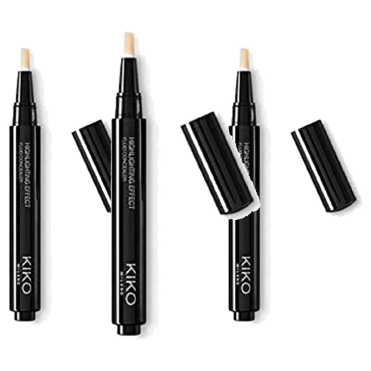 Kiko Milano Highlighting Effect Fluid Concealer Kleur 02 Ivoor - 3-pack
