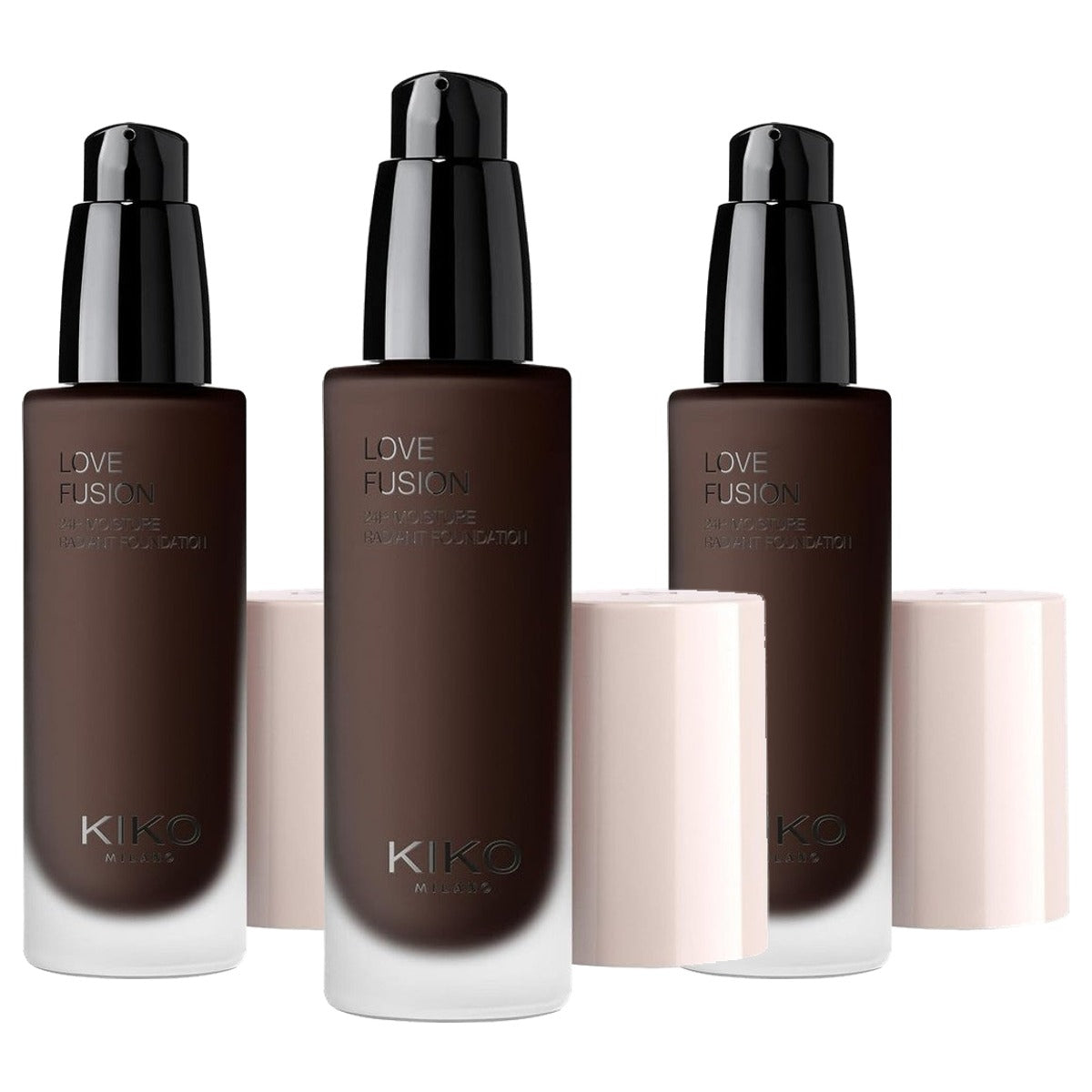 Kiko Milano Love Fusion 24H Moisture Radiant Foundation 0NR - 3-pack