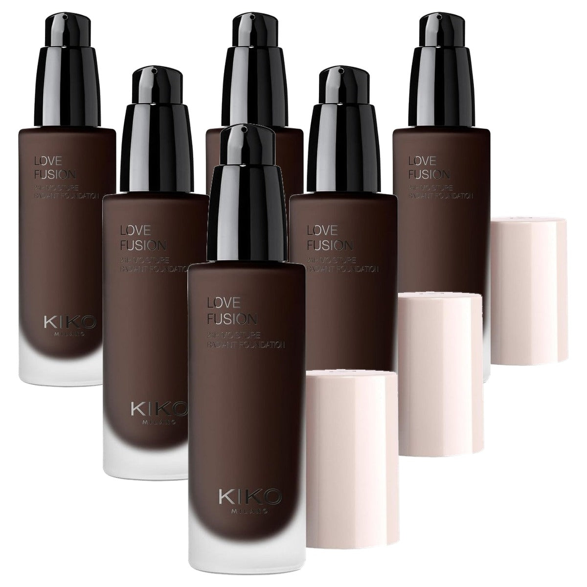 Kiko Milano Love Fusion 24H Moisture Radiant Foundation 0NR - 6-pack