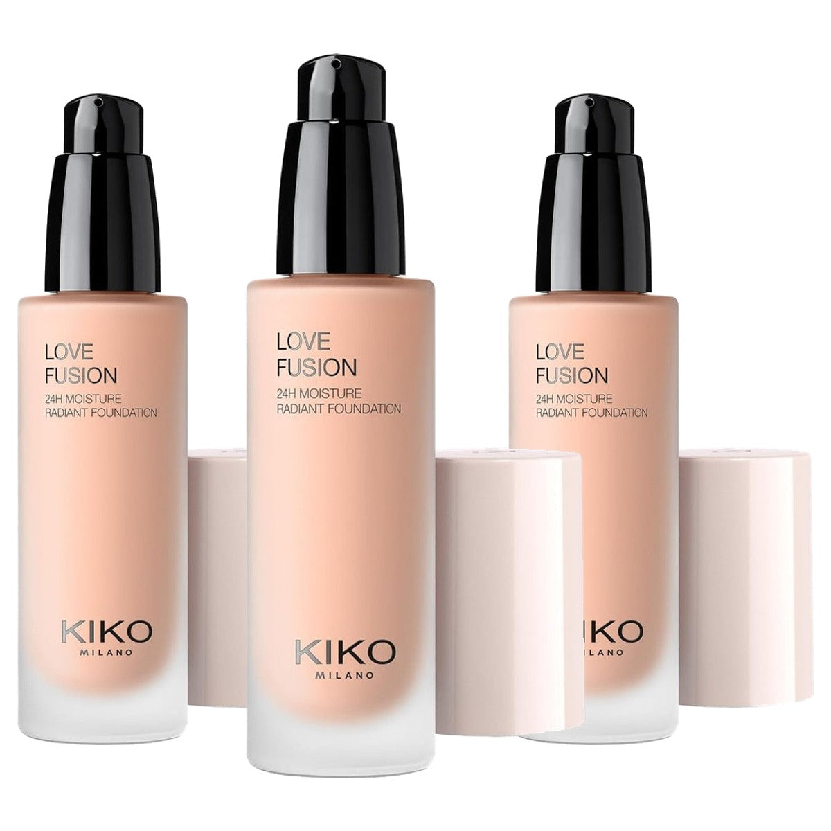 Kiko Milano Love Fusion 24H Moisture Radiant Foundation 6.5NR - 3-pack