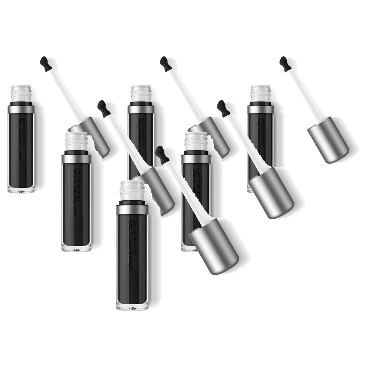 Kiko Milano Lasting Matte Veil Liquid Lip Colour Kleur 17 Black - 6-pack