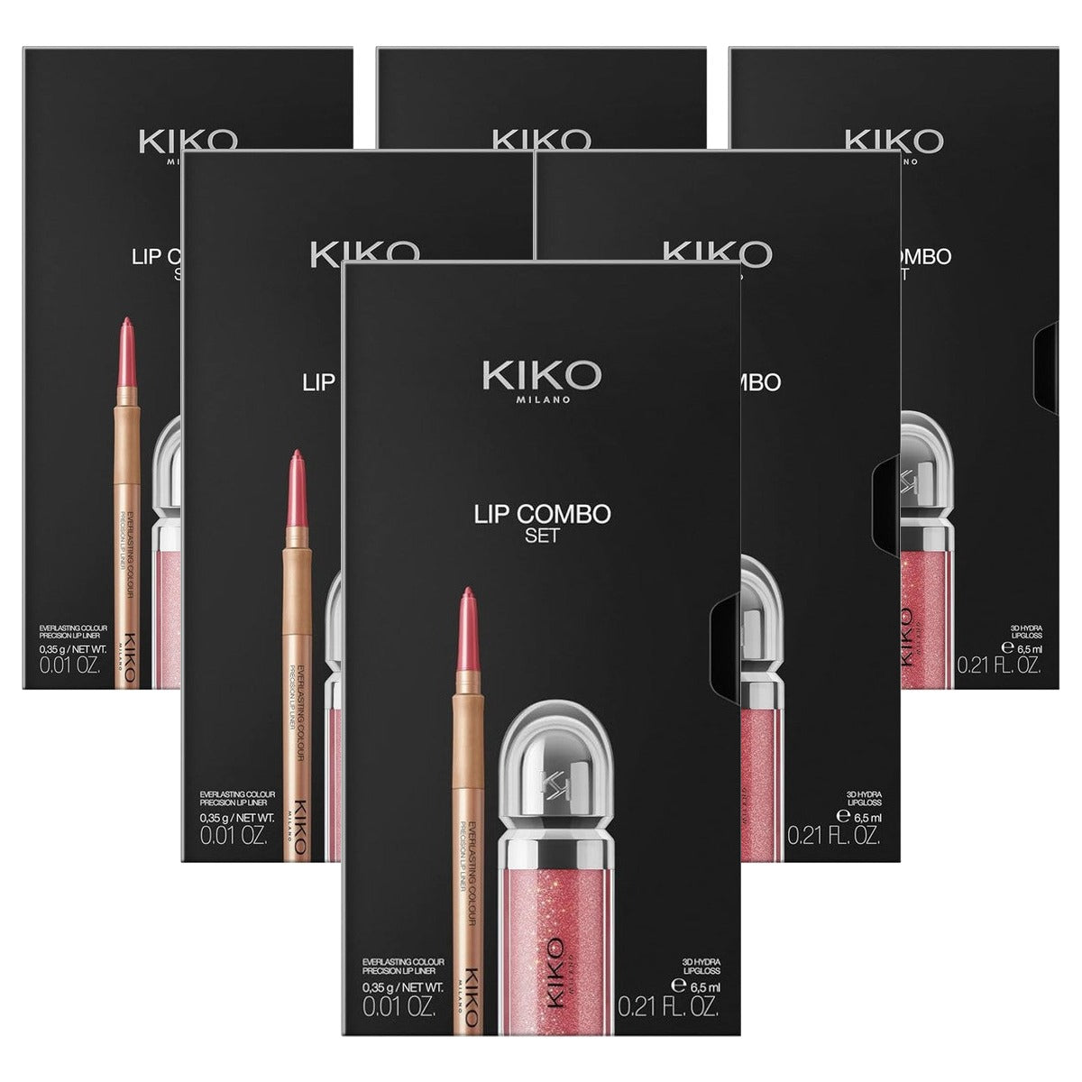 Kiko Milano Lip Combo Set 01 Lipgloss en Lipliner - 6-pack