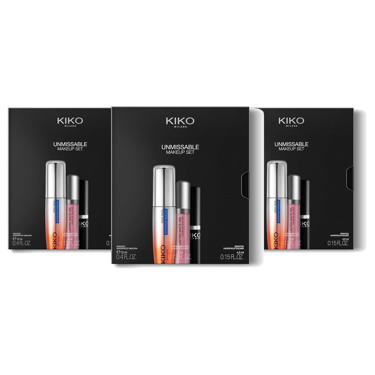 Kiko Milano Onmisbare Make-up Set Mascara Eyeliner en Lippenstift - 3-pack