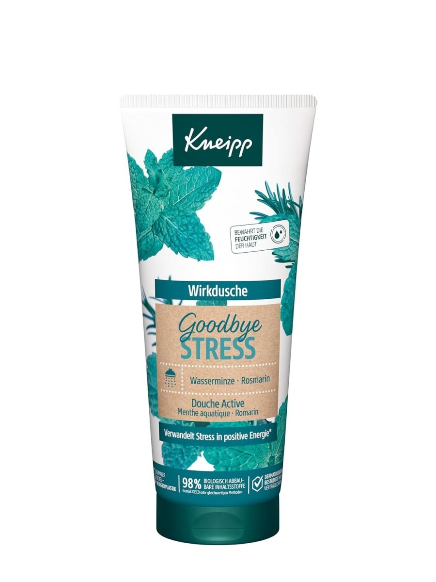 Kneipp Wirkdusche Goodbye Stress - feuchtigkeitsspendendes Duschgel mit ätherischen Ölen aus Rosmarin & Wasserminze für mehr Energie - vegan - 200ml door Huishoudvoordeel nu bij Huishoudvoordeel