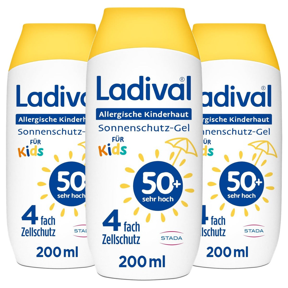 Ladival Allergische kinderhuid zonnebeschermingsgel SPF 50+ 3 x 200 ml - Voordeelverpakking