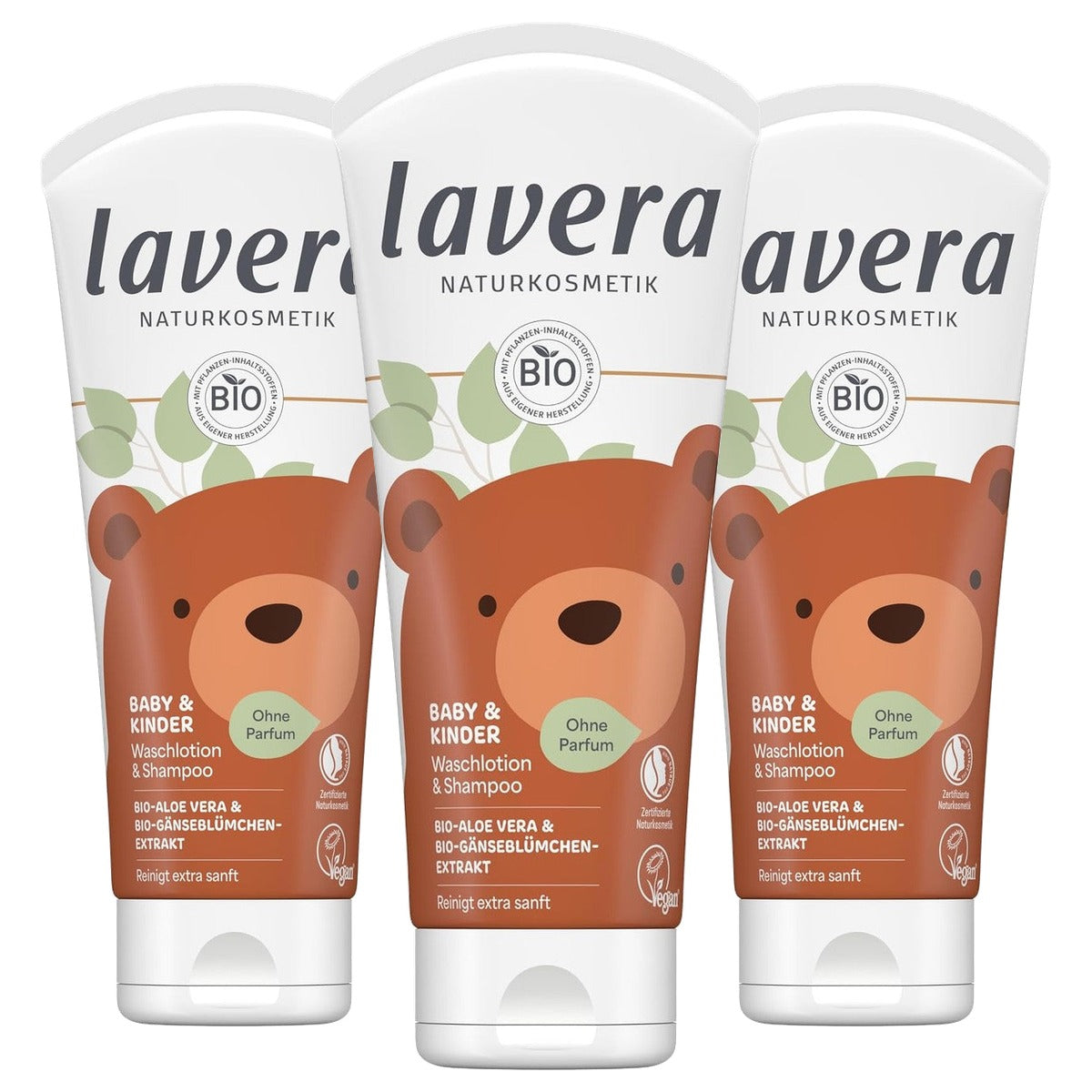 lavera Baby & Kinderen Wasgel & Shampoo 3 x 200 ml - Voordeelverpakking