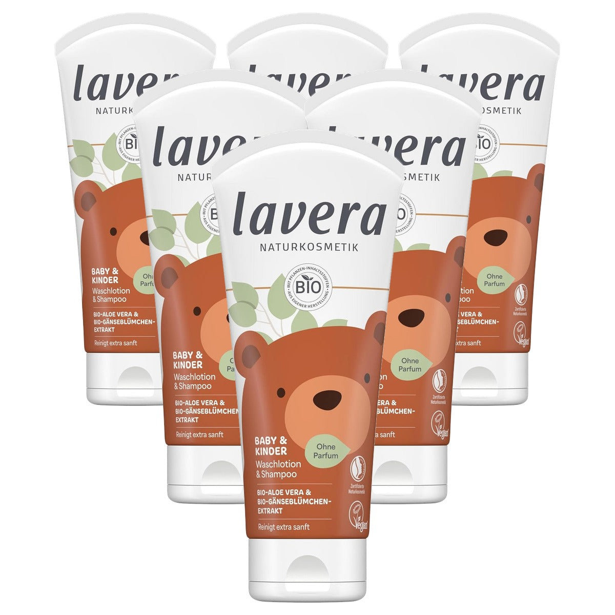 lavera Baby & Kinderen Wasgel & Shampoo 6 x 200 ml - Voordeelverpakking