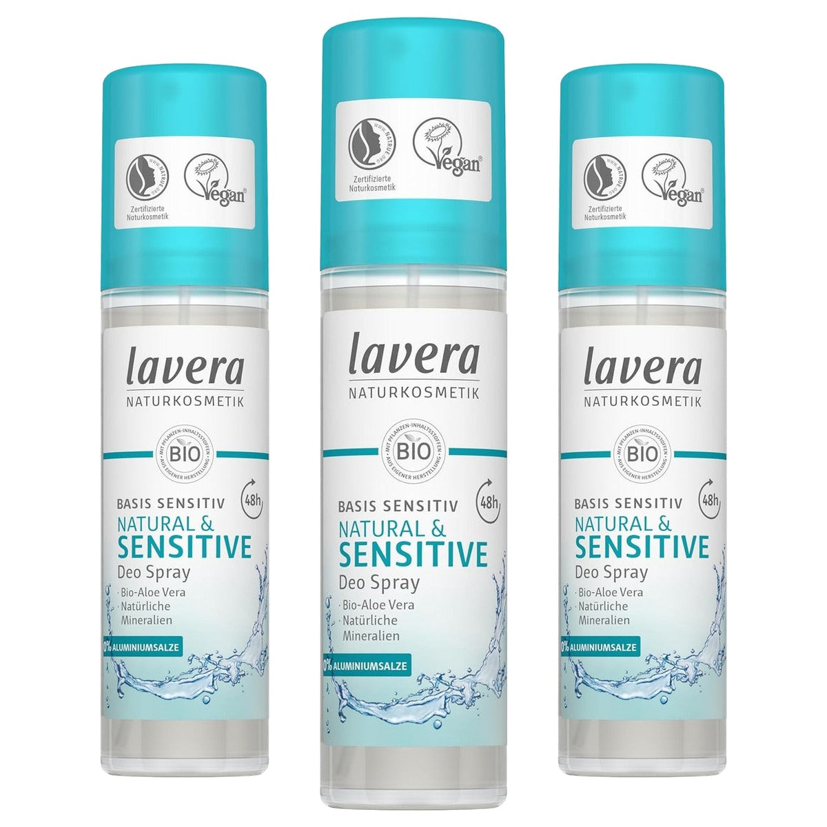 lavera Basis Sensitive Milde Deodorant 3 x 75 ml - Voordeelverpakking