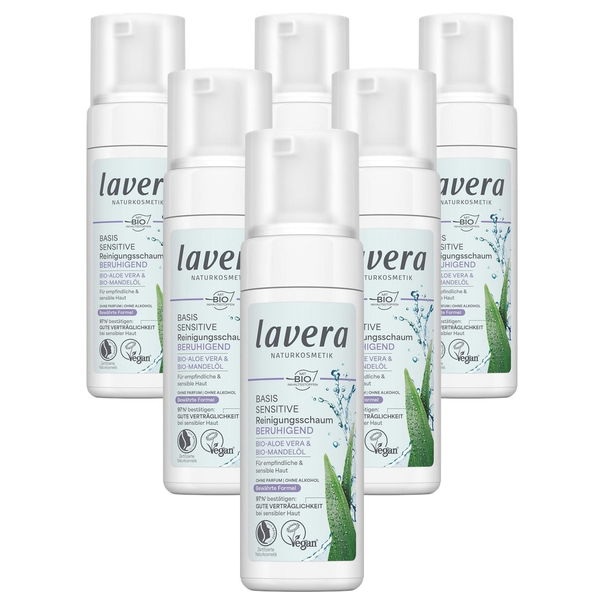 lavera basis sensitive Reinigingsschuim 6 x 150 ml - Voordeelverpakking