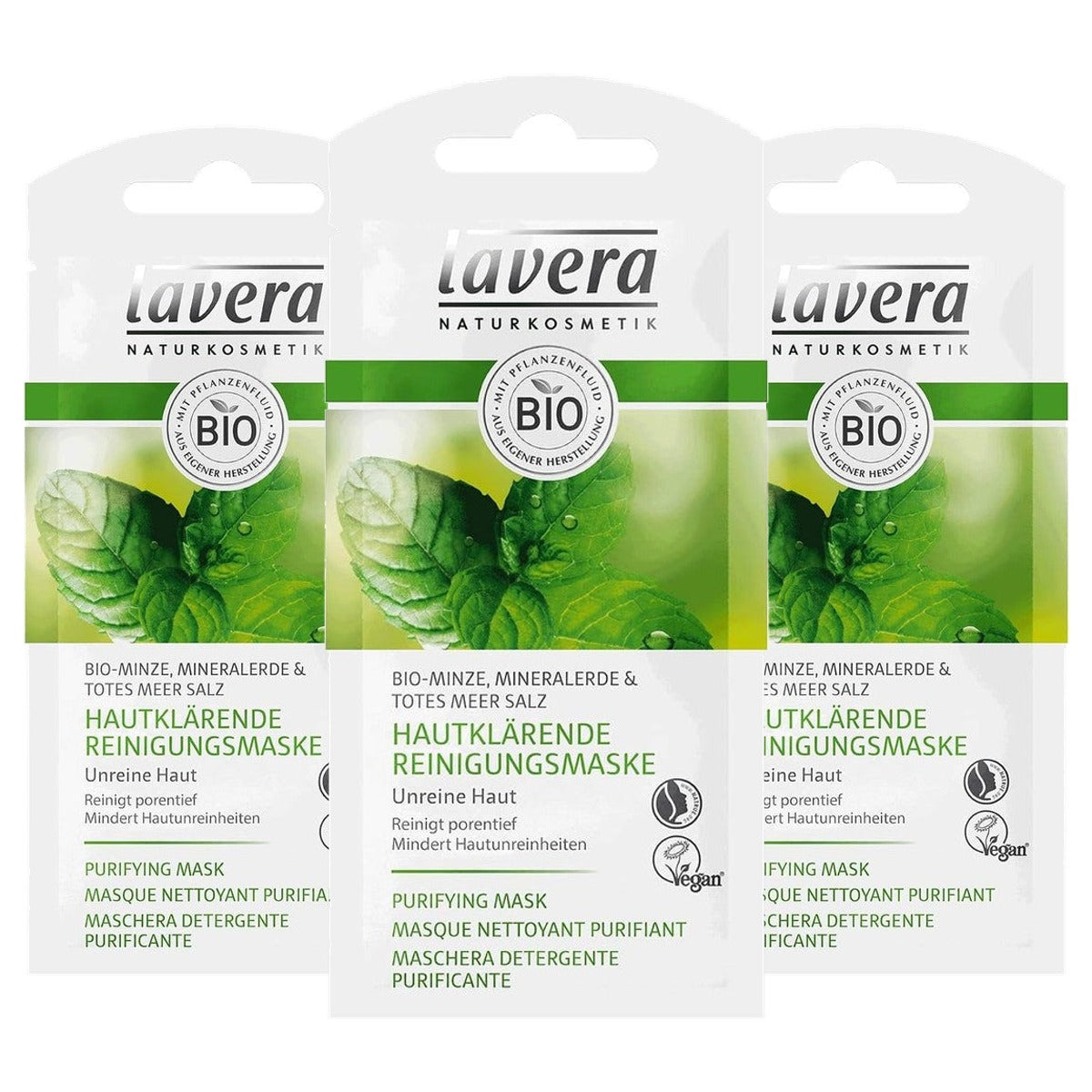 lavera Huidzuiverend Reinigingsmasker 3 x 45,36 g - Voordeelverpakking