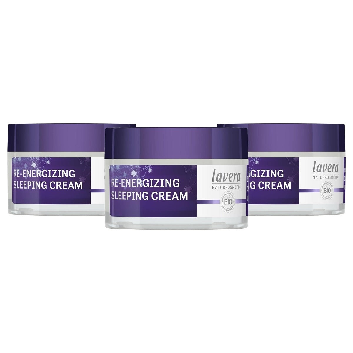 lavera Re-Energizing Sleeping Cream 3 x 50 ml - Voordeelverpakking