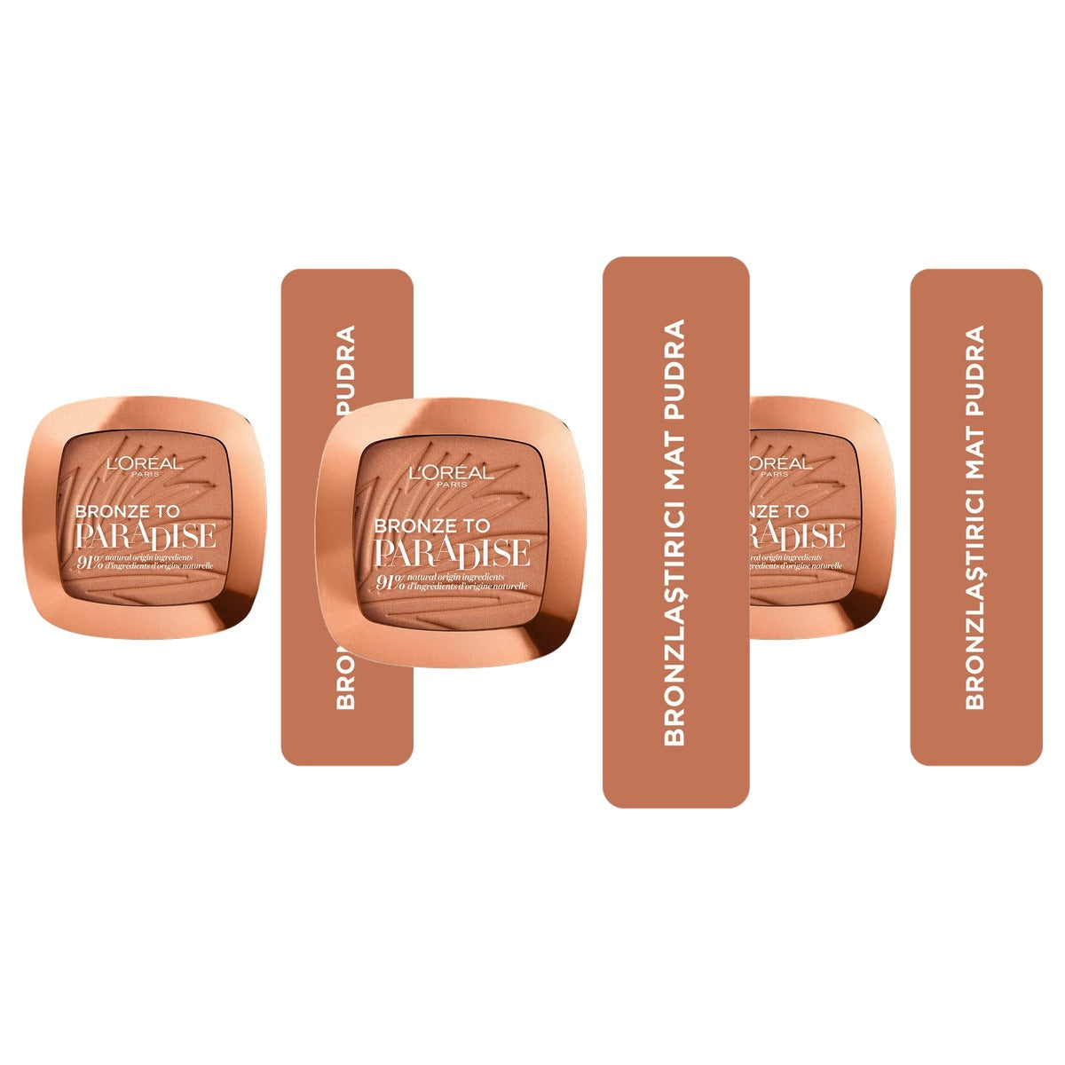 L'Oréal Paris Bronze to Paradise 02 Baby one more tan - 3-pack
