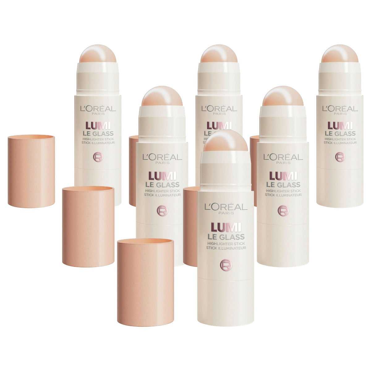 L'Oreal Paris Lumi Le Glass Highlighter Stick 610 Pearl Eclat 6 x 7 ml - Voordeelverpakking