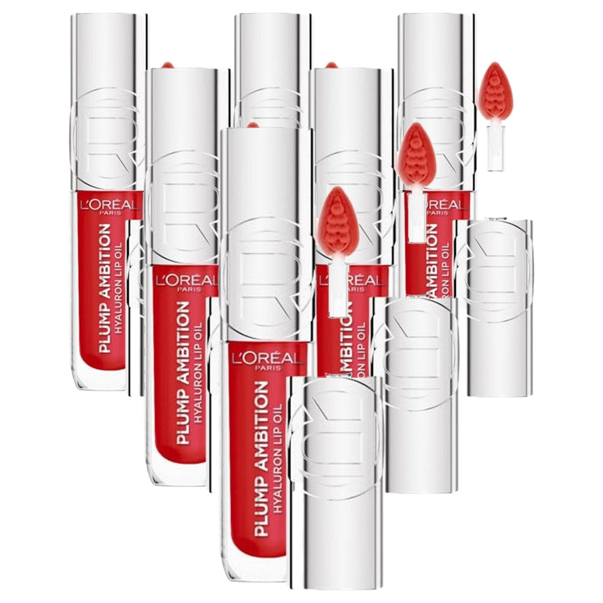 L'Oréal Paris Plump Ambition Lip Oil 380 Rouge in Love 6 x 5 ml - Voordeelverpakking