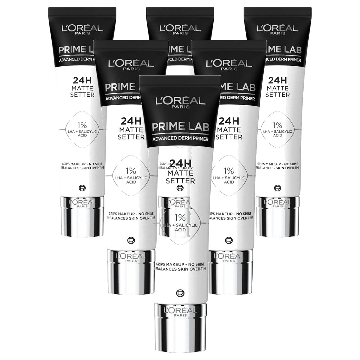 L'Oréal Paris Prime Lab Matte Setter Primer 6 x 30 ml - Voordeelverpakking