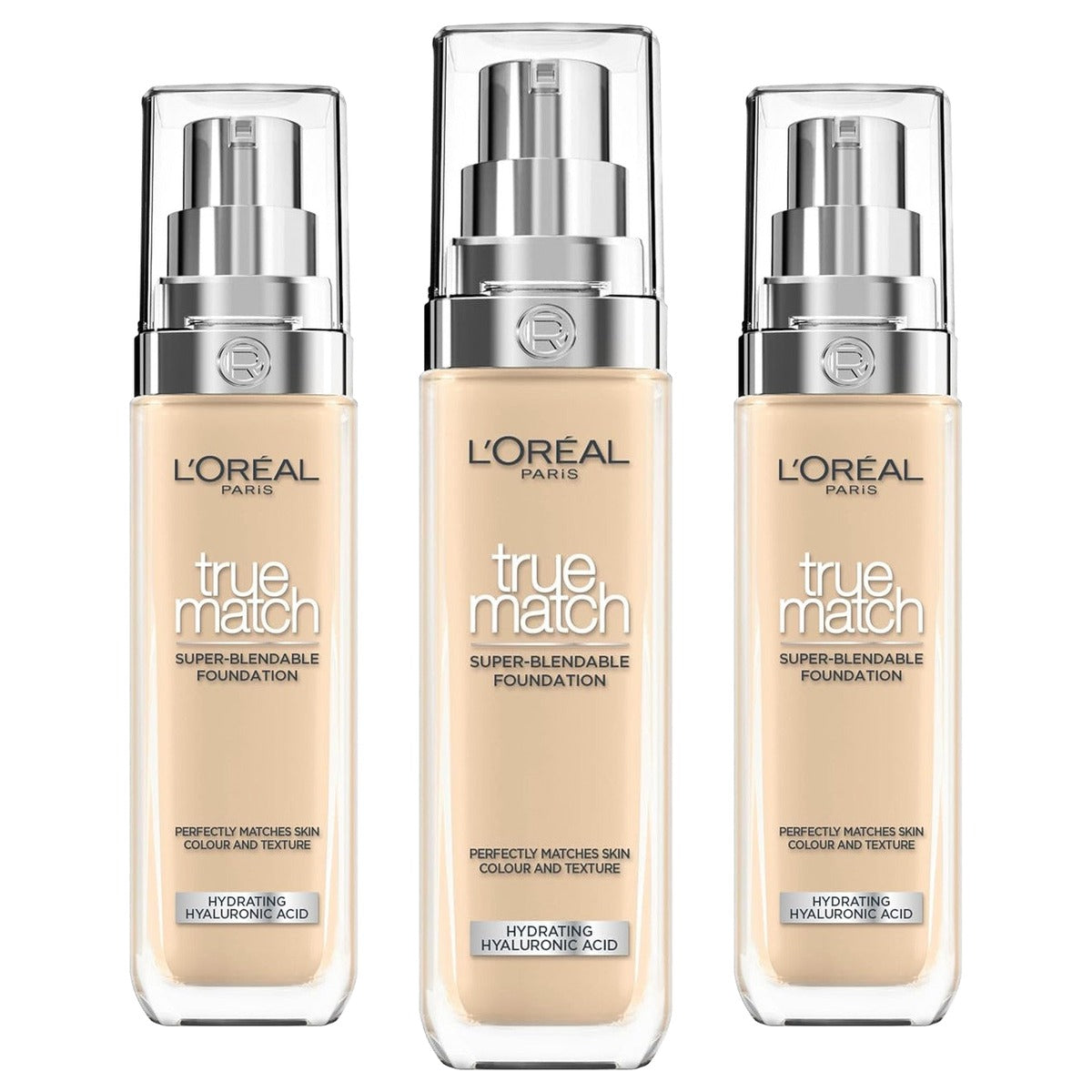 L'Oréal Paris True Match Foundation 2.N neutraal licht 3 x 30 ml - Voordeelverpakking