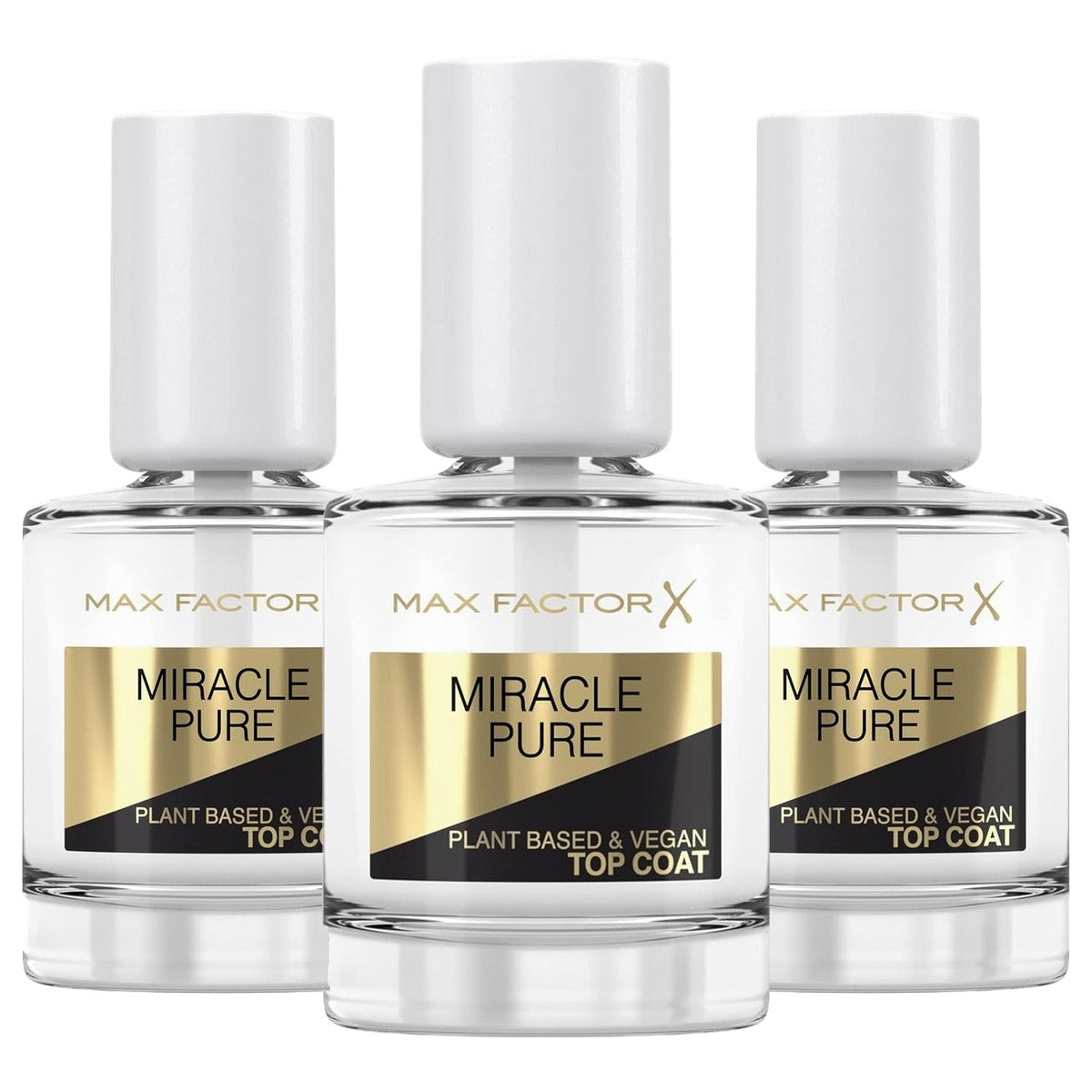 Max Factor Miracle Pure Nail Care Vegan Top Coat 12 ml - 3 stuks