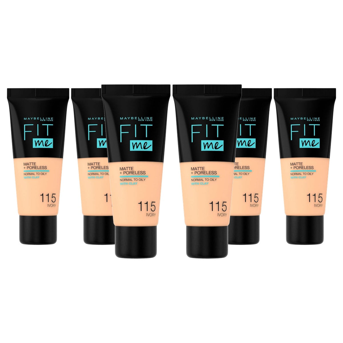 MAYBELLINE Fit Me Matte + Poreless Nr. 115 Ivoor 30 ml - 3 stuks