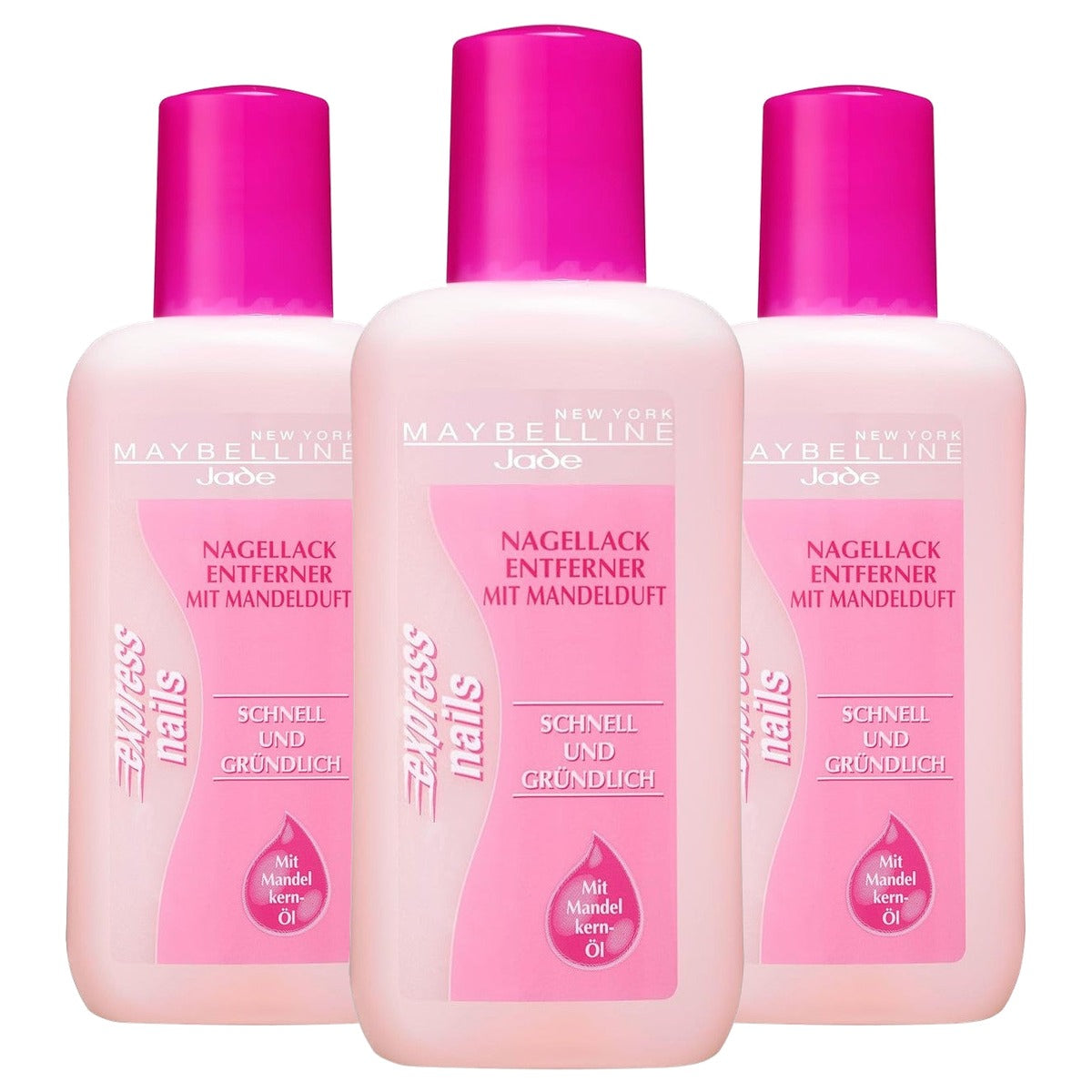 MAYBELLINE Jade Express Nails Nagellakverwijderaar 125 ml - 3 stuks