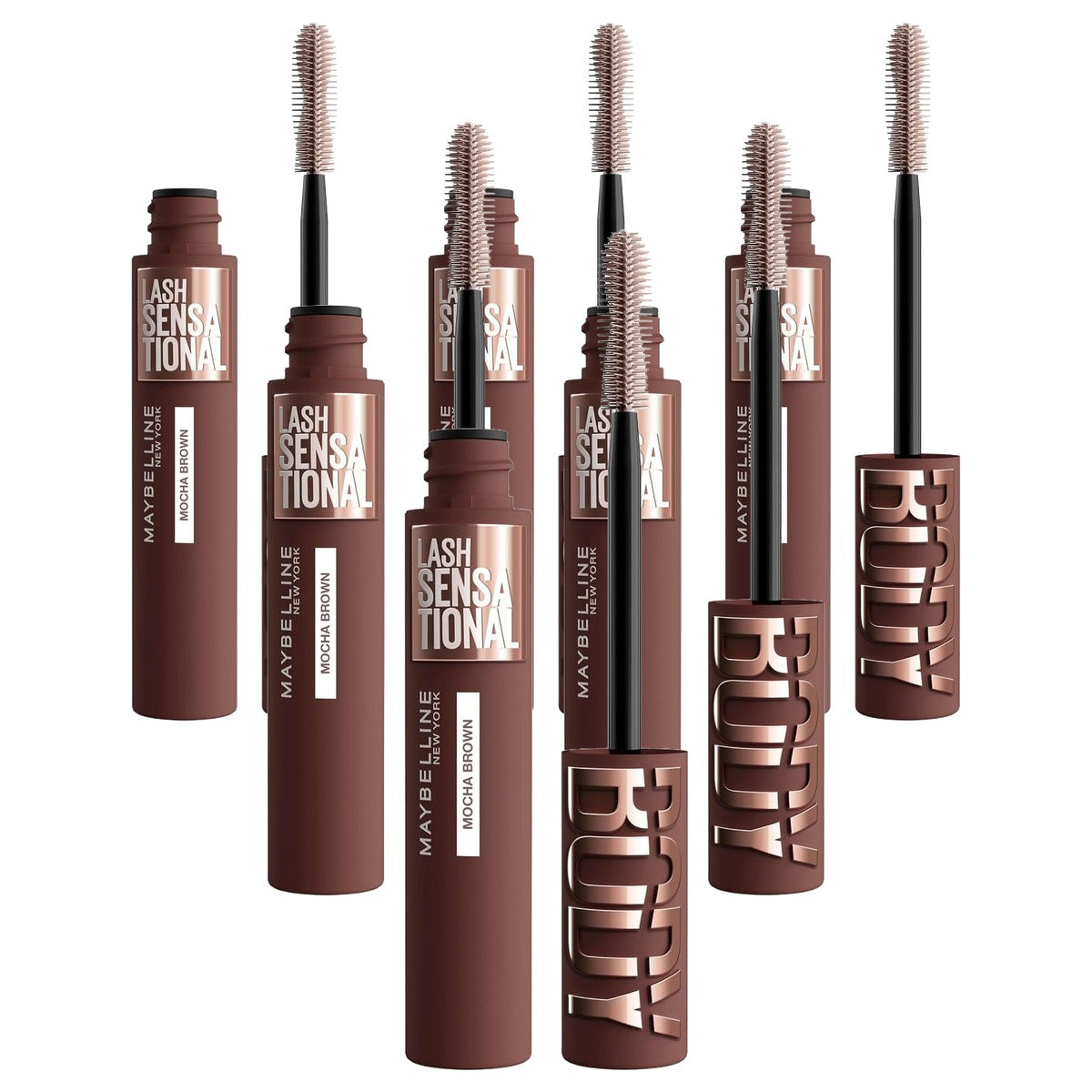 MAYBELLINE Lash Sensational Body Mascara Brick Brown 9,75 ml - 6 stuks