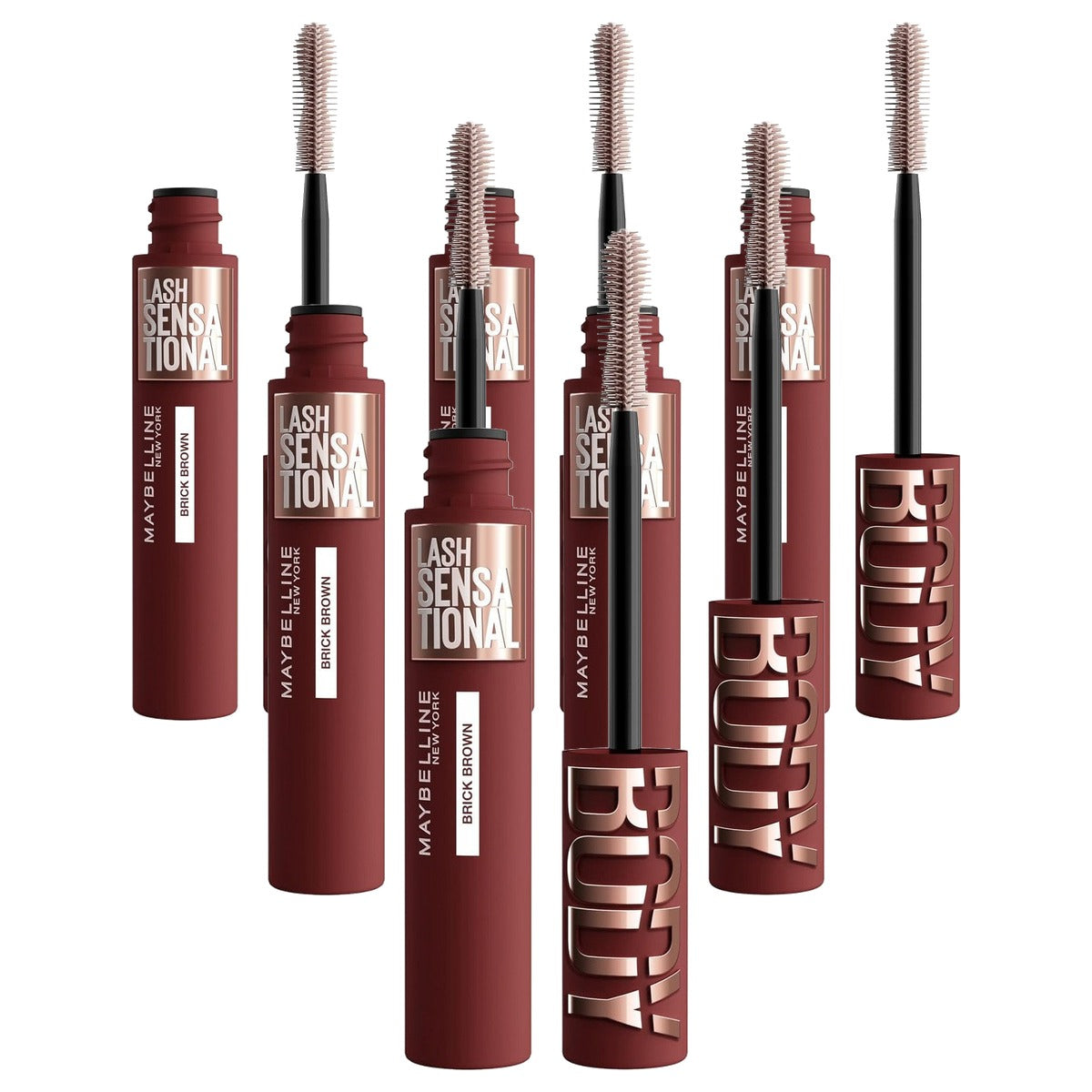 MAYBELLINE Lash Sensational Body Mascara Mocha Brown 9,75 ml - 6 stuks