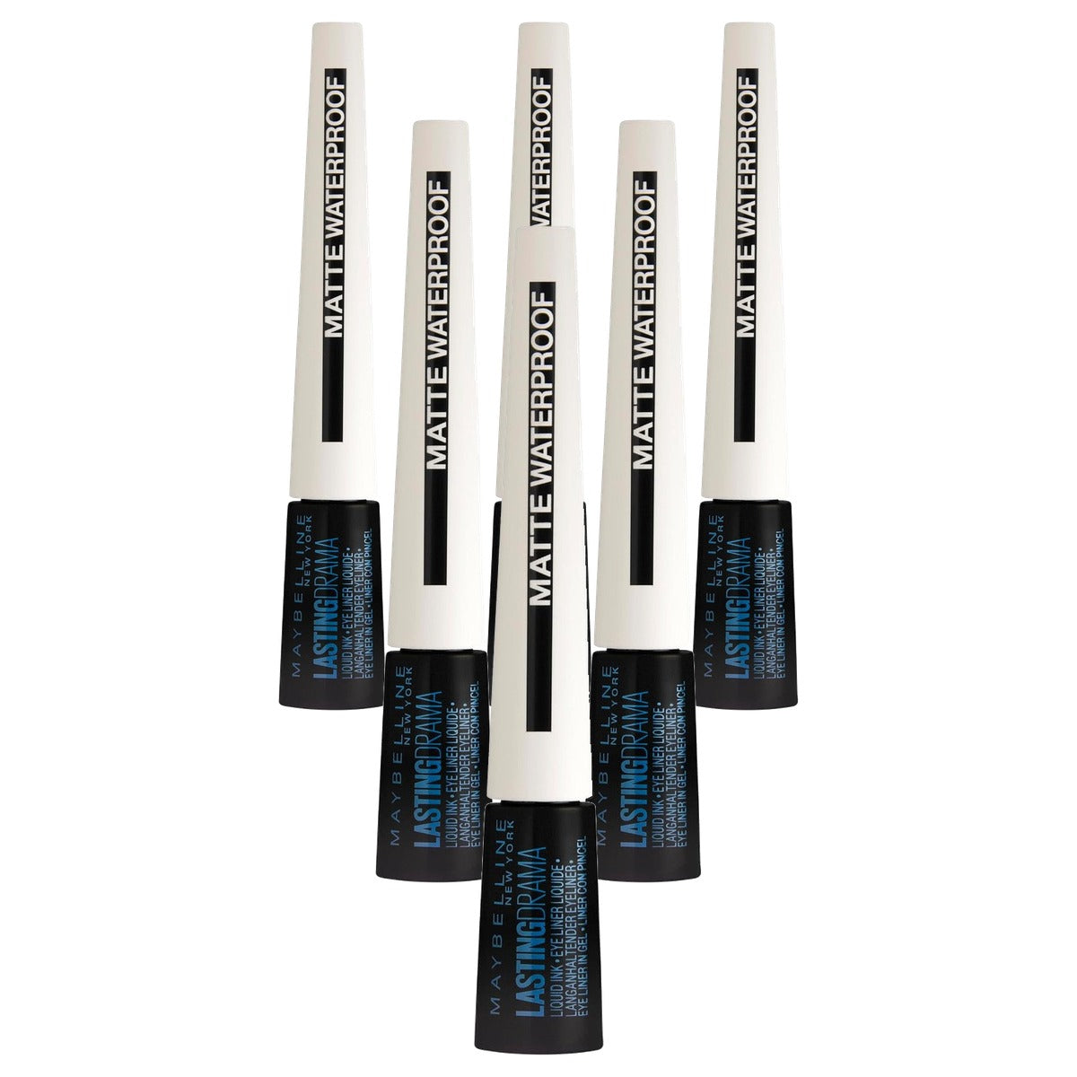 MAYBELLINE Lasting Drama Liquid Ink Matte Eyeliner 12 zwart 2,5 ml - 6 stuks