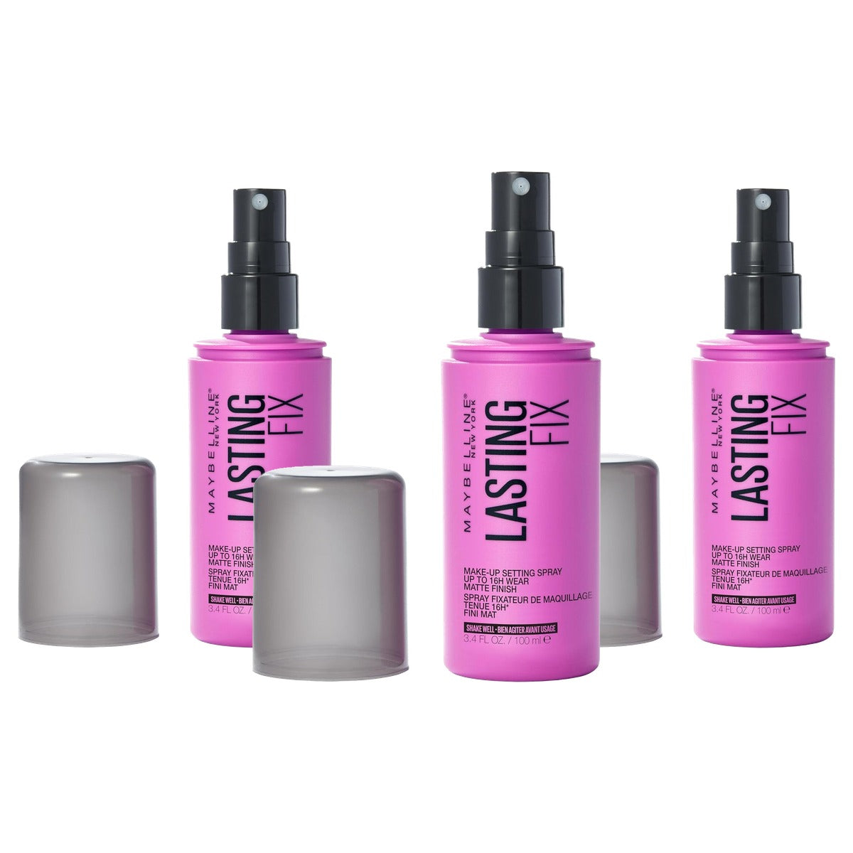MAYBELLINE Lasting Fix Spray Transparant Vanille 100 ml - 3 stuks