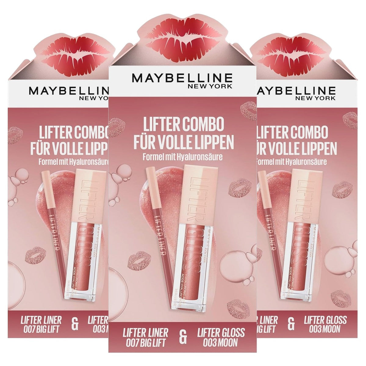 MAYBELLINE Lifter Gloss 003 Moon + Lifter Liner 007 - 3 stuks