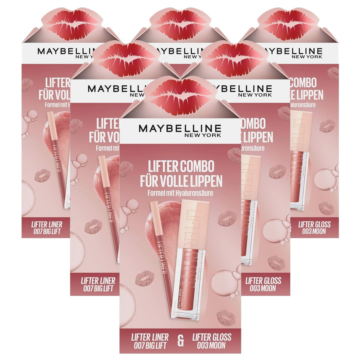 MAYBELLINE Lifter Gloss 003 Moon + Lifter Liner 007 - 6 stuks